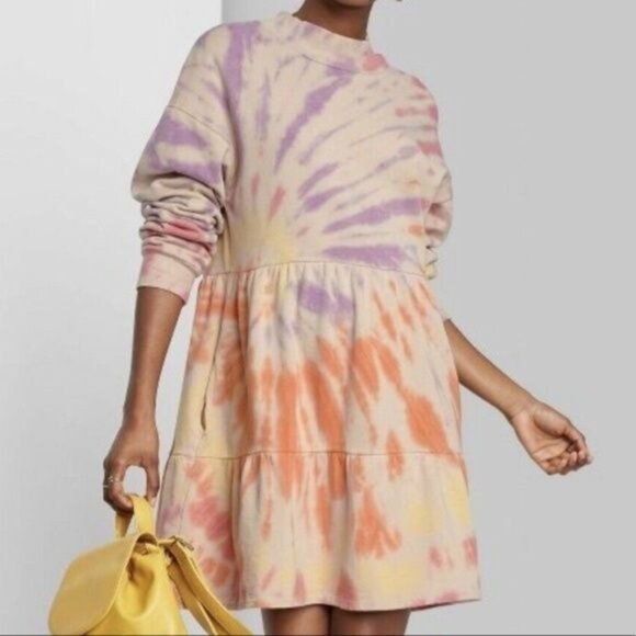 Wild Fable Tie Dye Sweatshirt Dress New - Picture 1 of 2